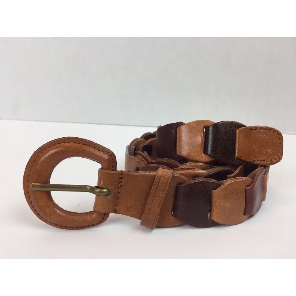 Tri-Colored Leather Belt Browns 1 1/4